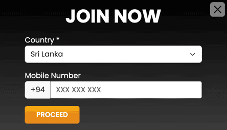 Registration at Win365 casino